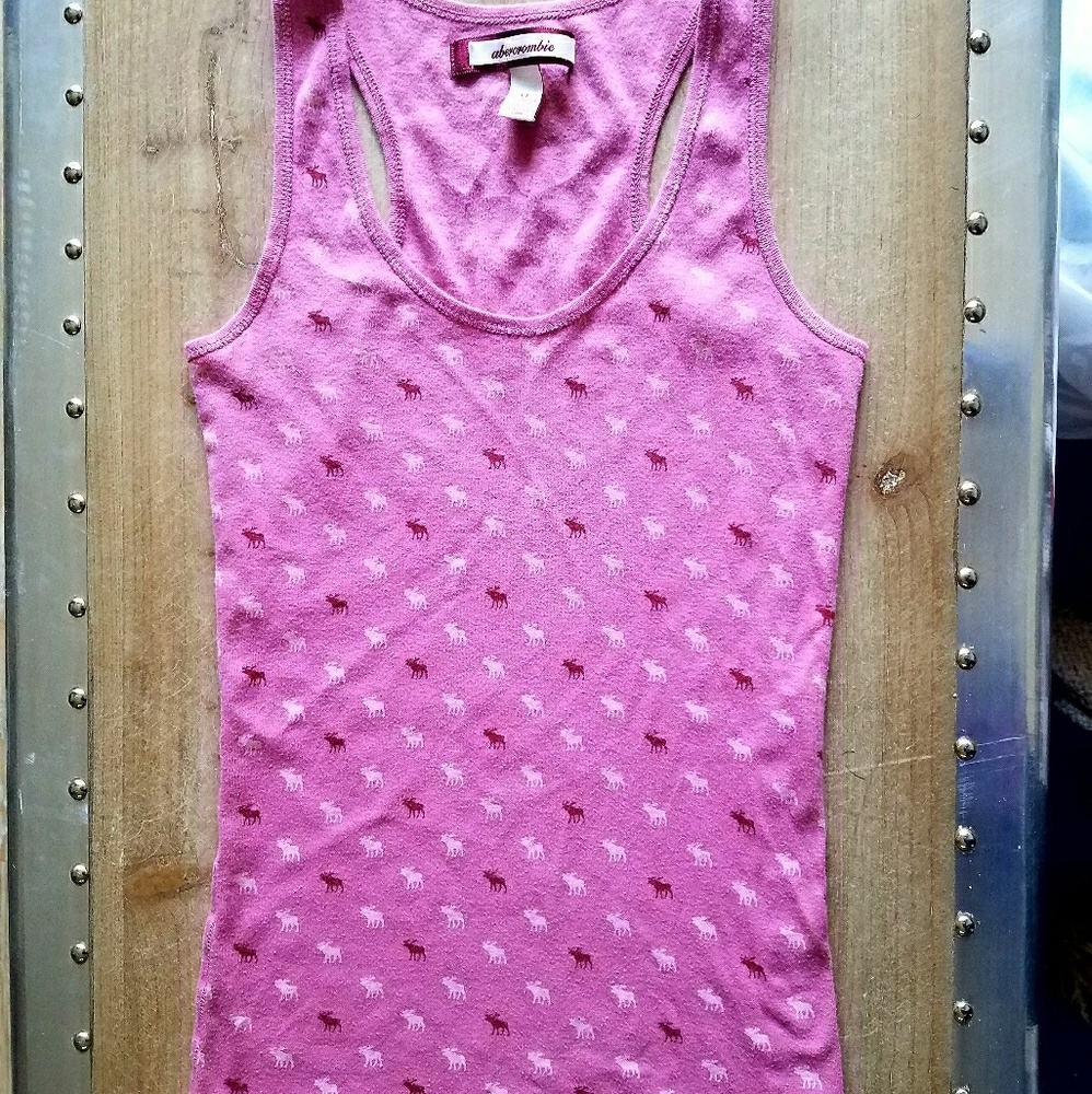 Pink Abercrombie Printed Tank Top